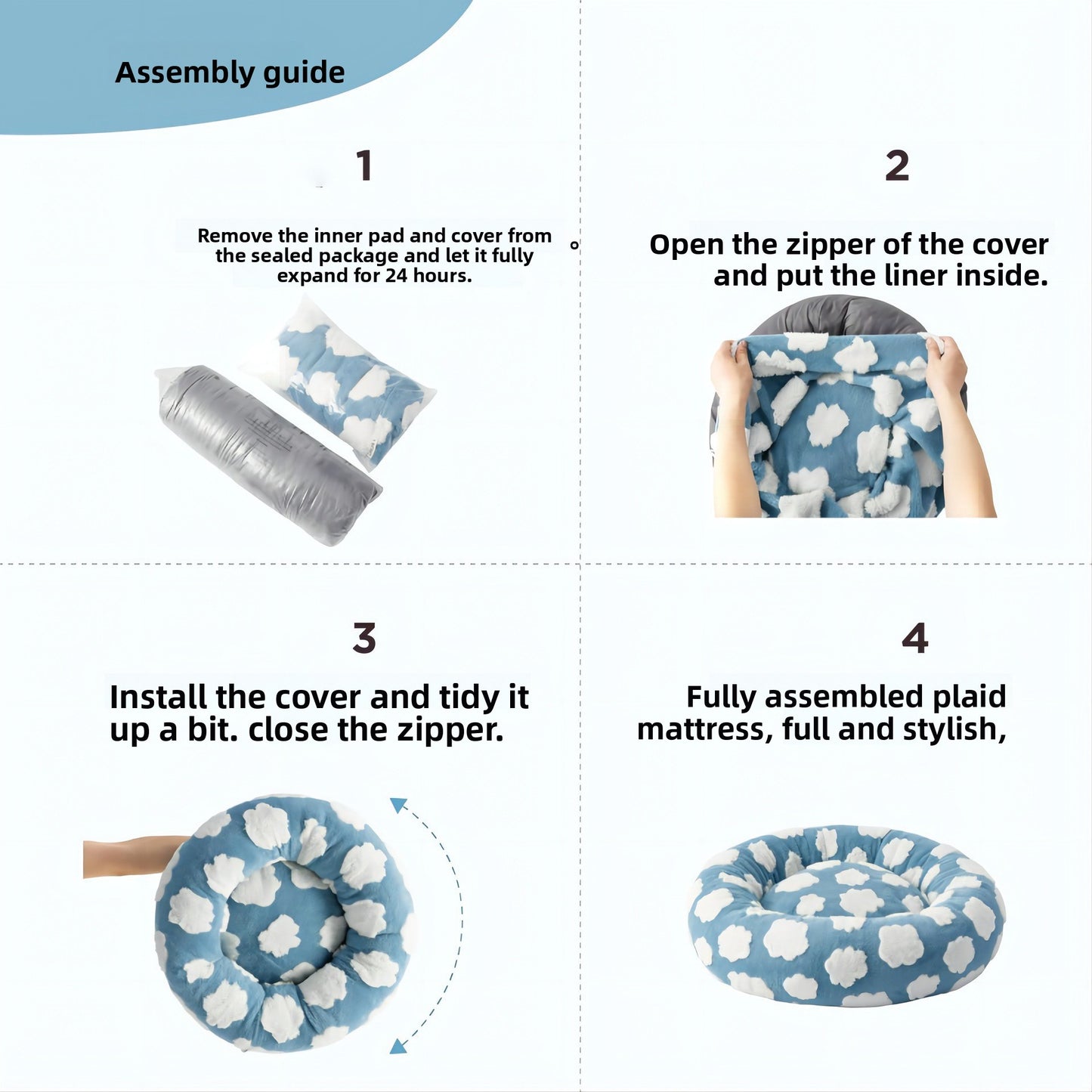 Panier Douillet et Moelleux pour Animaux de Compagnie – Confortable, Lavable pour Chiens et Chats