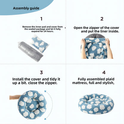 Panier Douillet et Moelleux pour Animaux de Compagnie – Confortable, Lavable pour Chiens et Chats