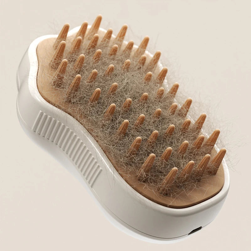 3-in-1 Electric Pet Steam Brush – Self-Cleaning Spray Grooming Tool for Dogs & Cats | Massage & Hair Removal Comb