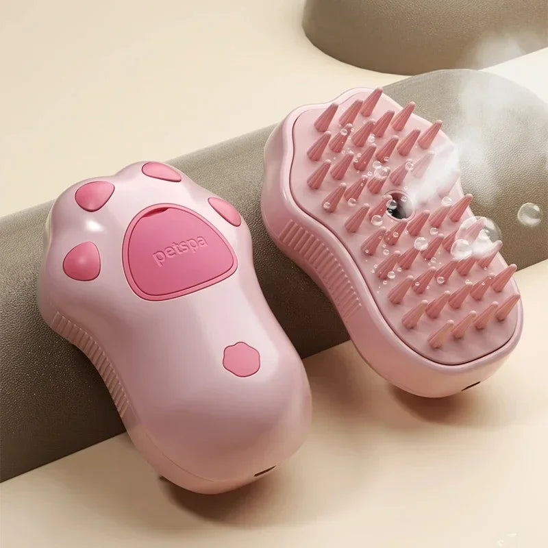 3-in-1 Electric Pet Steam Brush – Self-Cleaning Spray Grooming Tool for Dogs & Cats | Massage & Hair Removal Comb