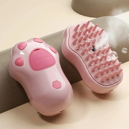 3-in-1 Electric Pet Steam Brush – Self-Cleaning Spray Grooming Tool for Dogs & Cats | Massage & Hair Removal Comb