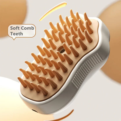3-in-1 Electric Pet Steam Brush – Self-Cleaning Spray Grooming Tool for Dogs & Cats | Massage & Hair Removal Comb