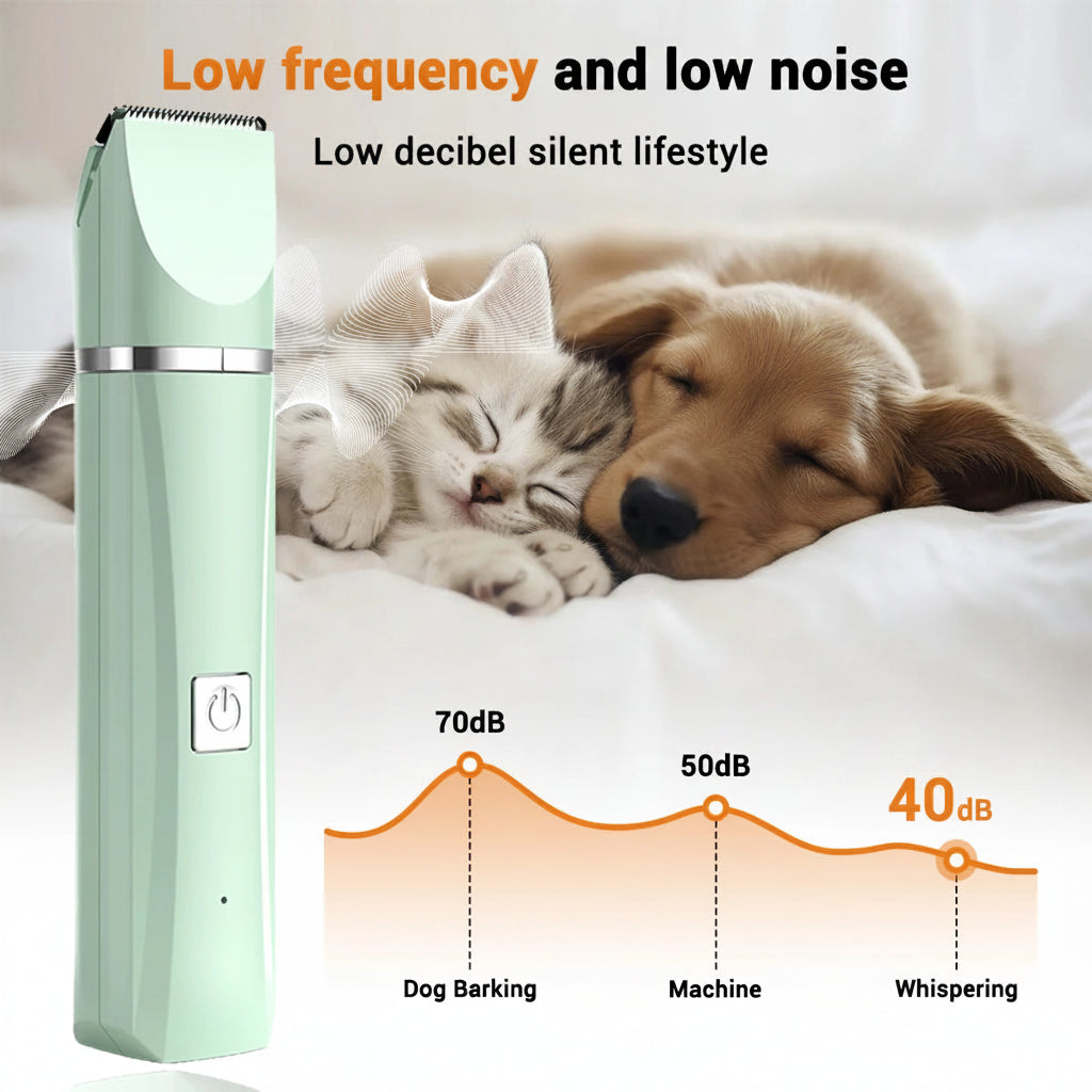 Kit de toilettage rechargeable 4-en-1 pour animaux de compagnie – Tondeuse électrique pour poils de chien et de chat, tondeuse pour pattes et visage, rasoir pour toilettage à domicile