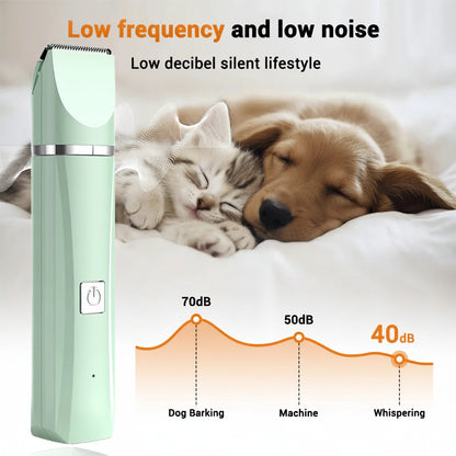 Kit de toilettage rechargeable 4-en-1 pour animaux de compagnie – Tondeuse électrique pour poils de chien et de chat, tondeuse pour pattes et visage, rasoir pour toilettage à domicile
