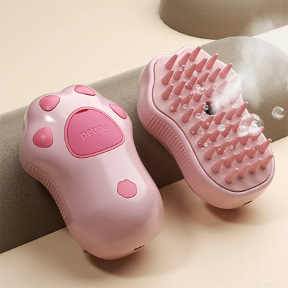 3-in-1 Electric Pet Steam Brush – Self-Cleaning Spray Grooming Tool for Dogs & Cats | Massage & Hair Removal Comb
