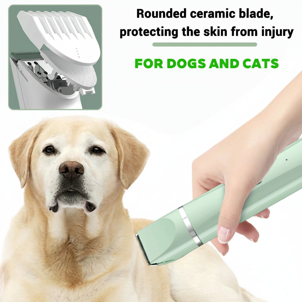 Kit de toilettage rechargeable 4-en-1 pour animaux de compagnie – Tondeuse électrique pour poils de chien et de chat, tondeuse pour pattes et visage, rasoir pour toilettage à domicile