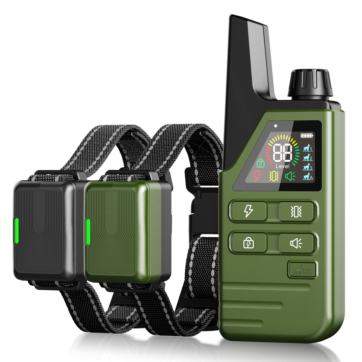 Collier de dressage pour chien étanche rechargeable avec télécommande – Choc, bip et vibration réglables
