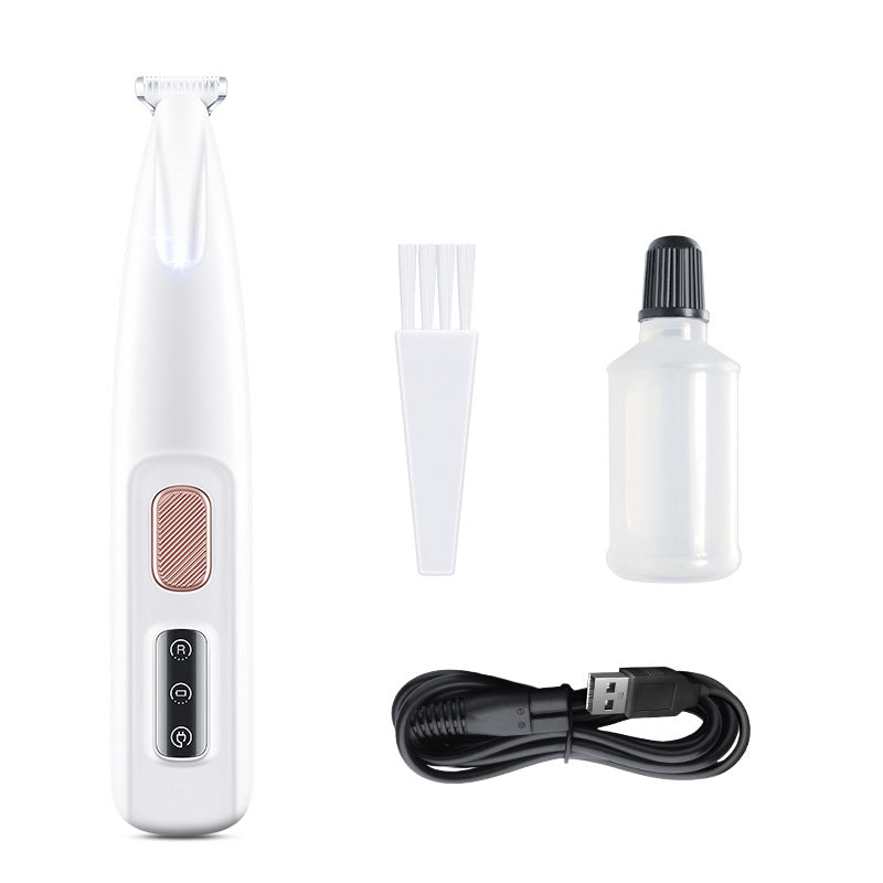 Tondeuse rechargeable pour animaux de compagnie avec lumière LED – Tondeuse silencieuse et étanche pour le toilettage des pattes de chiens et de chats